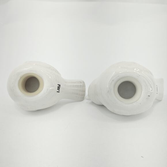Pier 1 Imports Ceramic White Bird Salt & Pepper Shakers w Stoppers - Picture 6 of 6